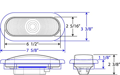 Optronics St70Rk 6" Oval Stop/Turn/Tail Light, Red #TOP4