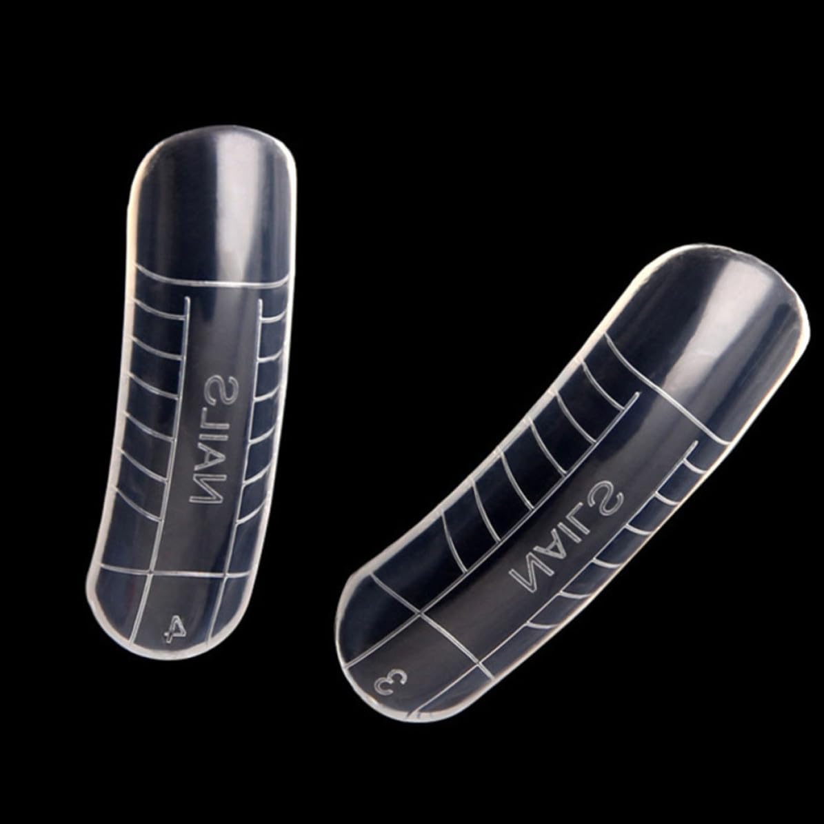 Curved Nail Tips Plastic with Number Scale, 12 Sizes 120pcs