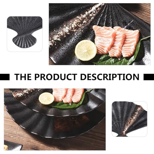Plato de cerámica para sushi abanico 13 pulg blanco miniatura 4