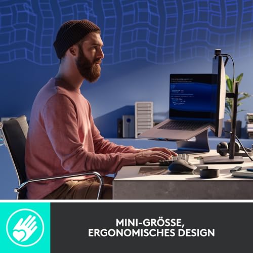 Logitech MX Mechanische kabellose Mini-Tastatur mit Beleuchtung, Taktile leise Tasten, Hintergrundbeleuchtung, Bluetooth, USB-C, macOS, Windows, Linux, iOS, Android, Metall, Deutsches QWERTZ - Grau