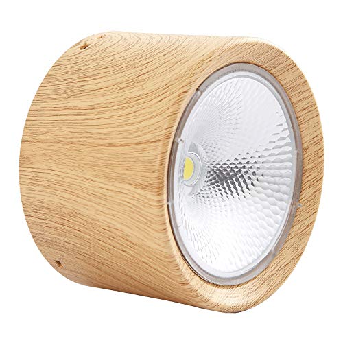 Preisvergleich Produktbild Vinteen Handelsoberfläche angebrachter Scheinwerfer-runder einfacher einzelner Haupt-LED Holz-Farbhintergrund-Wand-Eingangs-Gang PFEILER-Scheinwerfer-Decken-Haushalts... Downlight