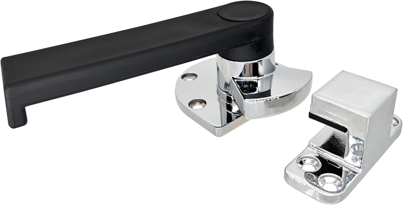 Industrial Oven Freezer Black Handle Lock Latch Assemble for Airtight Door Silver Tone (L)