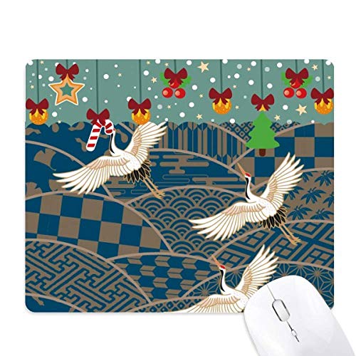 Alfombrilla de ratón de grúas y hojas de arce, ideal para dar un toque oriental a tu oficina