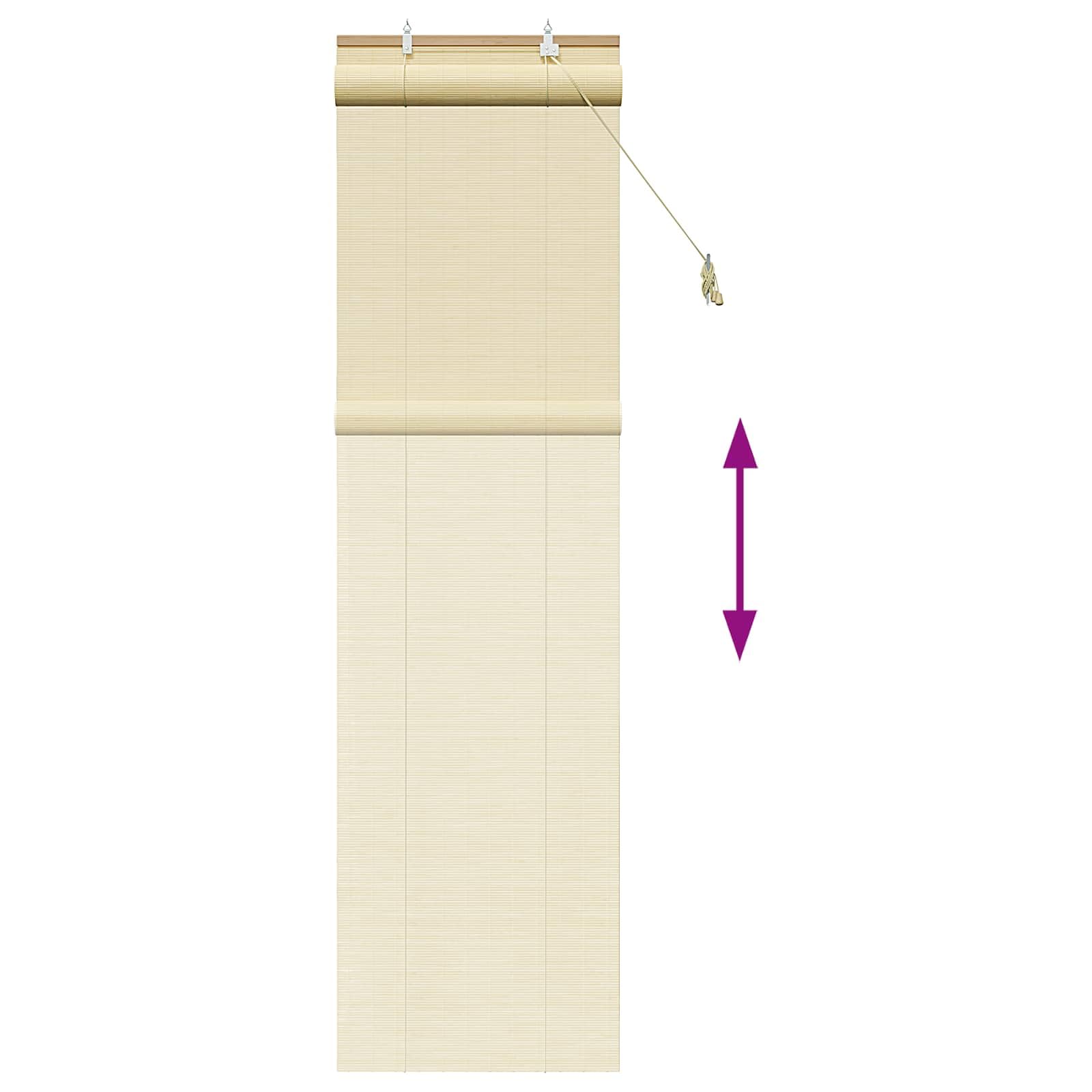 Rollo Natur Bambus 40 x 220 cm, Jalousie Plissee Raffrollo für Sichtschutz und Sonnenschutz, UV-beständig, innen und außen montierbar, Wohnzimmer Schlafzimmer