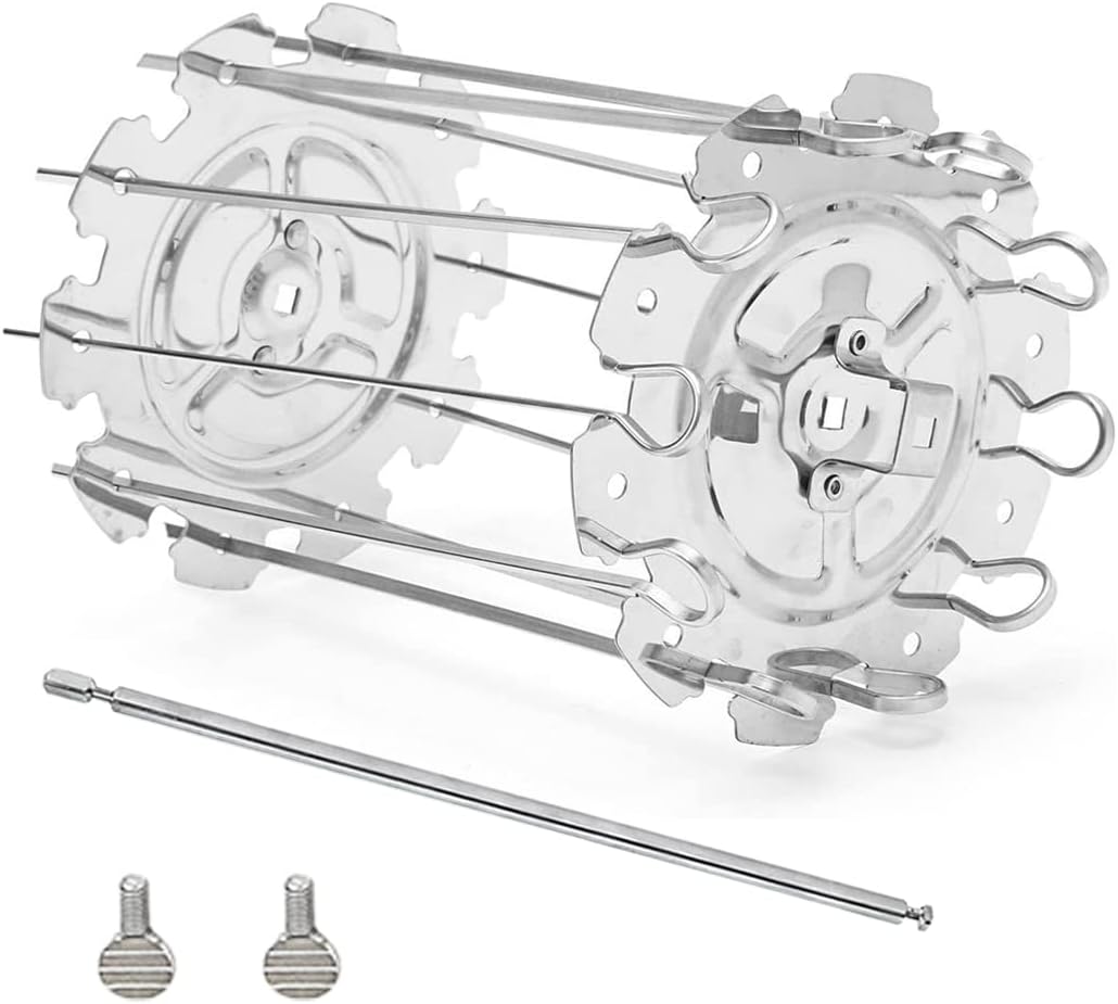 Winnerbe BBQ Steel Metal Roaster Rotisserie Skewers Needle Cage Oven Kebab Maker Grill (with 2 SCREWS and 1 SHAFT)