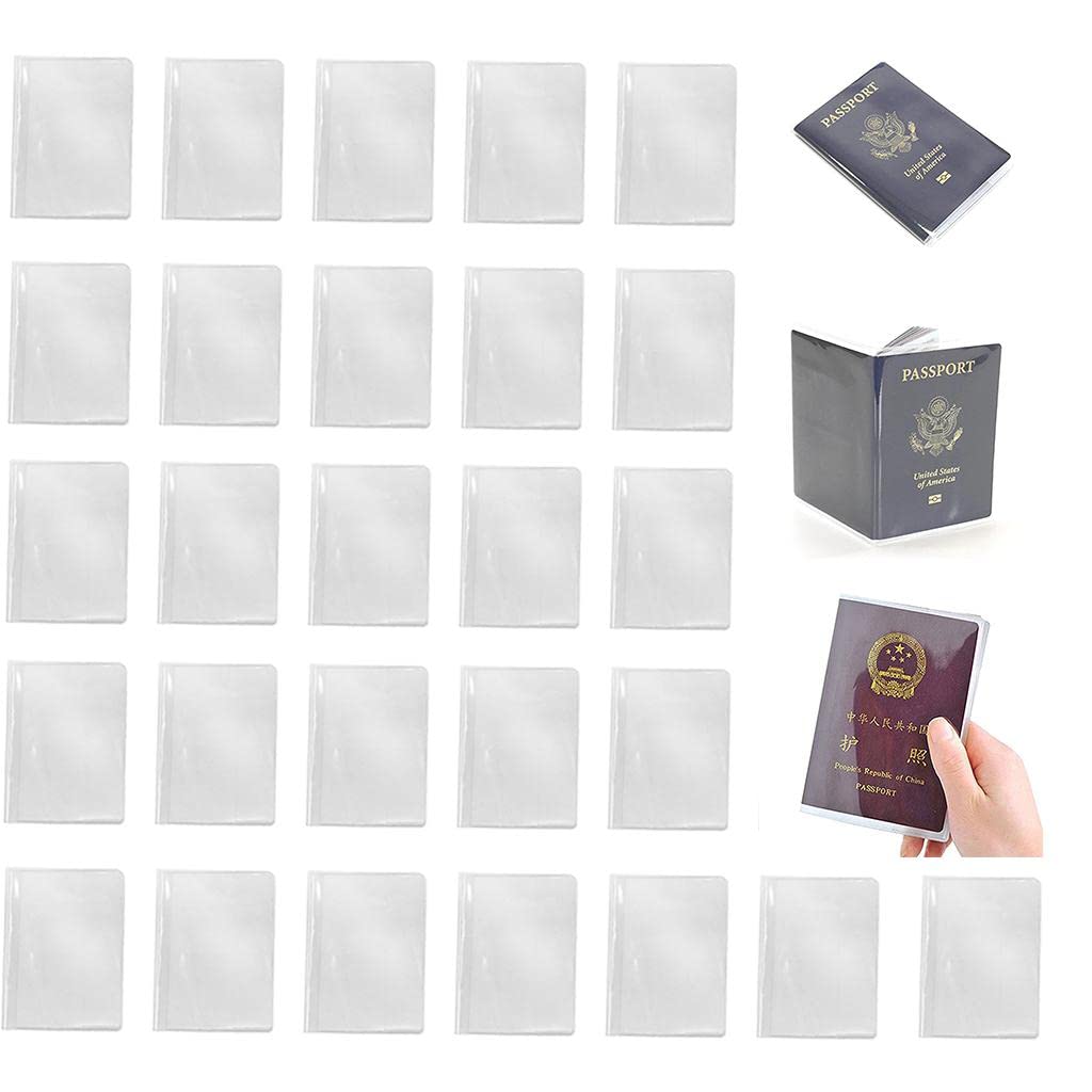 30Pack Waterproof Passport Cover Clear poly ID Card Protector Case Clear|Clothing Shoes & Accessories | Womens Accessories | ID & Document Holders-image-33