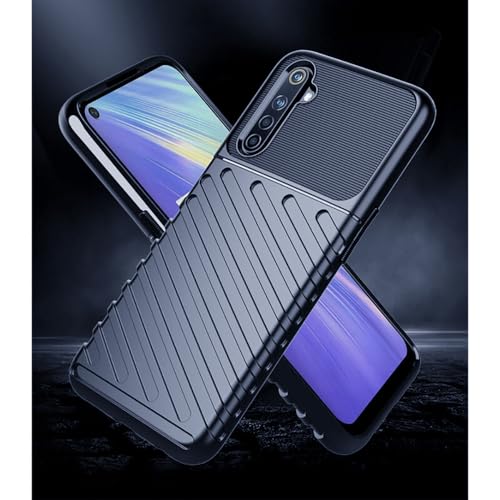Image of Shockproof Back Cover Case for Realme 6 4G / 6i 4G | 360 Degree Protection | Protective Design | Anti-Scratch Tough Slim TPU Case for Realme 6 4G / 6i 4G (Blue)
