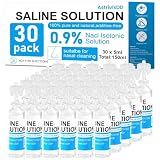 AstrivixDD 30 Pack 0.9% Saline Solution, Sodium Chloride for Cleaning, Normal Solution for All Ages, Total 150ml, 5ml Each