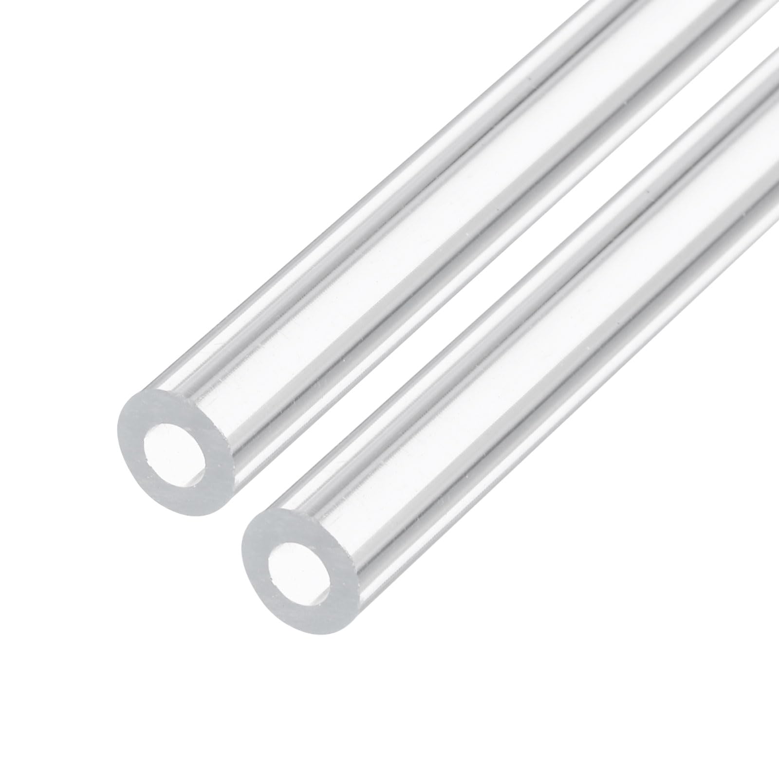 12" Clear Plastic Rigid Pipe 4mm x 8mm(0.2" x 5/16") Acrylic Tube Round Polycarbonate Tubing, [for Plumbing, Hydraulics, Aquarium, DIY] - 2Pcs