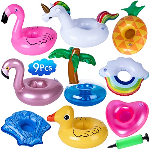 VFANDV Portabicchieri Gonfiabili 6 Pezzi, Porta Bevande Piscina Gonfiabile Con Pompa Portabicchieri Da Piscina Galleggianti Accessori Per Piscina Portabevande Galleggiante Per Feste Vacanze Bagno - Foto 12