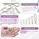Swpeet 175 Stück 6 Größen gemischte verzinkte Stahl Splinte Haarnadel Anhängerkupplung Pin R-Form Clips Verschluss Montagesortiment Kit mehrere Größen Haarnadeln R Clips