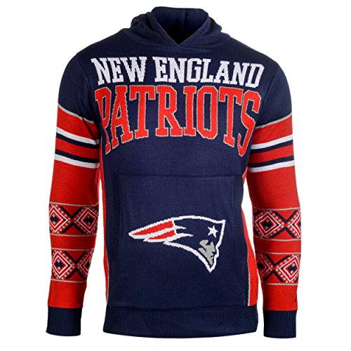 New England Patriots Big Logo Hooded Sweater Large