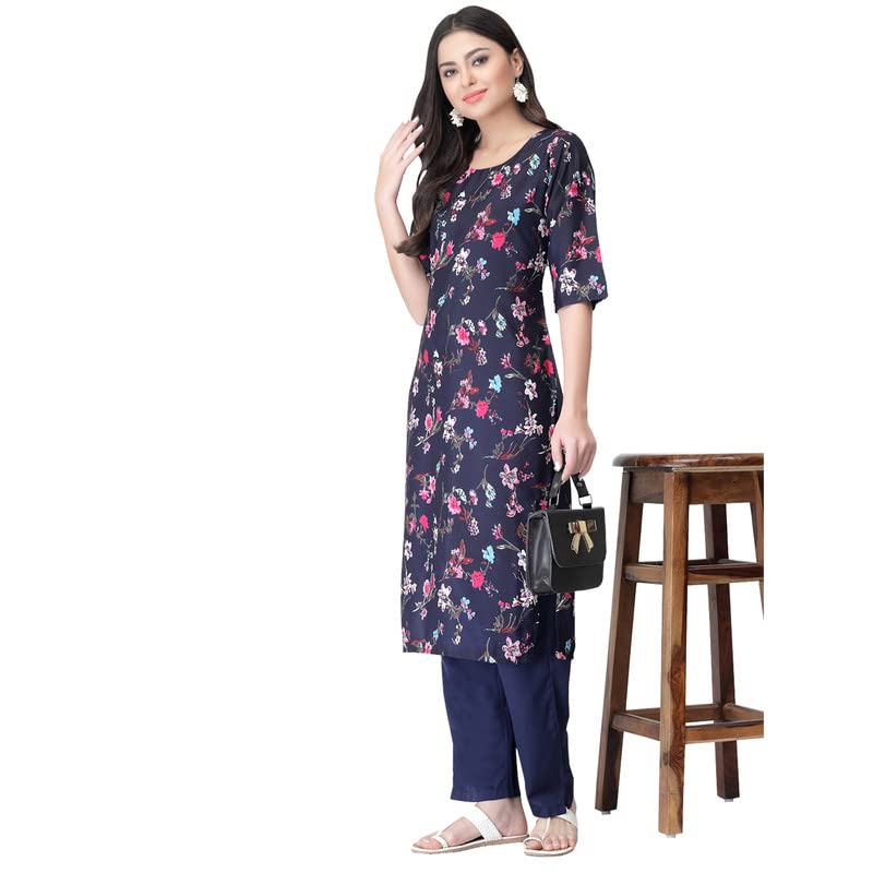 Image of Pinkmint Kurta for Women Different Digital Printed Crape Kurti Casual Wear Regular Fit Kurta