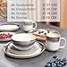 Moritz & Moritz TARENTO 24-tlg. Geschirrset 6 Personen Grau - Elegantes Teller Set aus hochwertigem Steinzeug - Geschirr Set aus 6x Dinnerteller, 6x Dessertteller, 6x Suppenteller und 6x Tassen