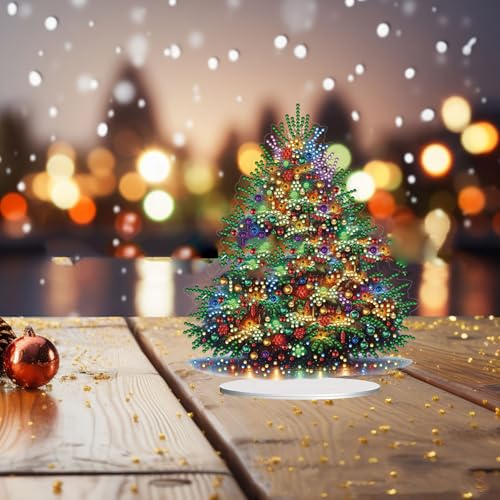 Kit Art de Diamant de Noël Arbre Acrylique 5D Décoration Table - 5