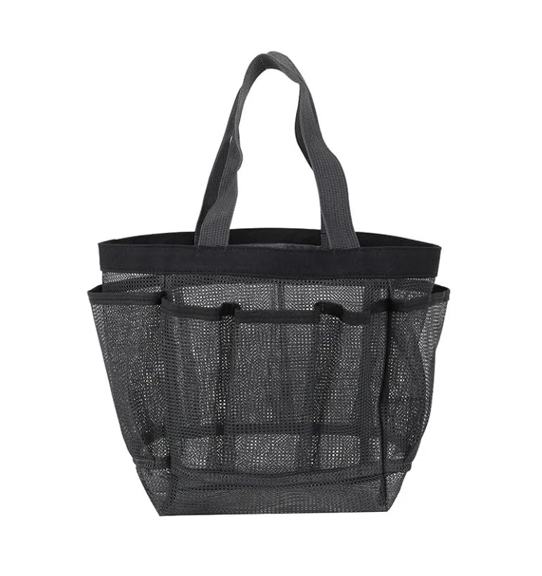 Portable Mesh Shower Caddy 8 Pockets Durable Tote Bag Organizer for College Dorm Bathroom Cosmetics Makeup Nail Polish