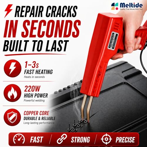 Image of Upgraded 220W Plastic Welder Kit for Car Bumper Repair, 2-in-1 Hot Stapler & Plastic Welding Gun, Fix Cracked Plastic in Seconds, with1000 Staples &100 Welding Rods, Easy DIY Automotive Repair tool