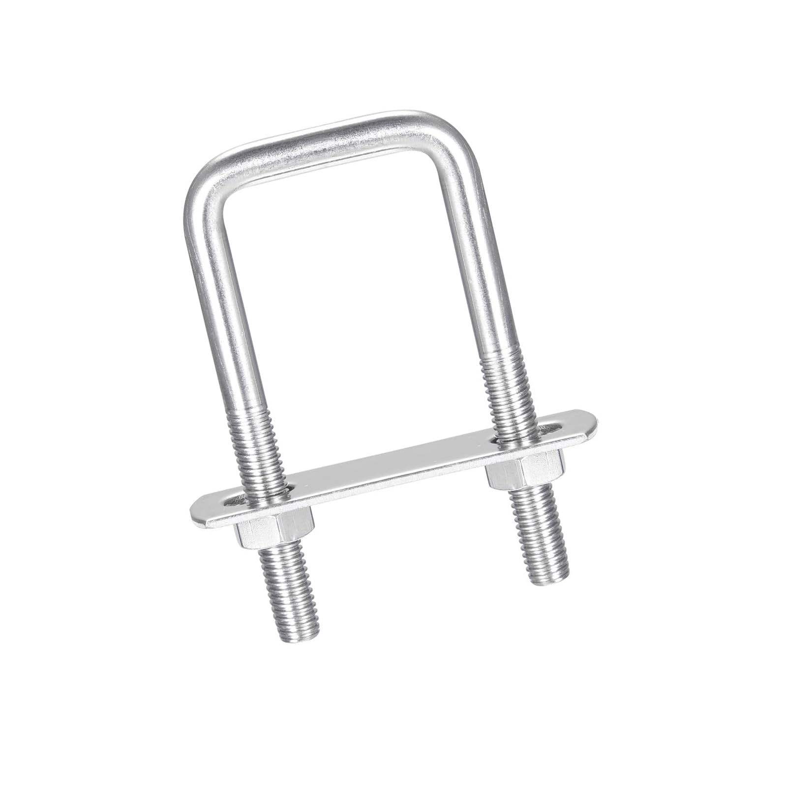 MACHSWON Square U-Bolt,2 Set 304 Stainless Steel M8 U Bolts 35mm(1.46") Inner Width 85mm Length with Nuts and Frame Plate for Automobiles Boat Trailer