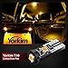 Yorkim 194 Led Bulb Amber Canbus Error Free 3-SMD 2835 Chipsets, T10 Amber Interior Led For Dome Map Door Courtesy License Plate Trunk lights with 194 168 W5W 2825 Socket, Pack of 10