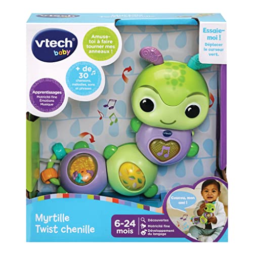 VTech Myrtille Twist Chenille Hochet Bébé Interactif et Musical Activité Manuelle d'Éveil Jouet de Dentition Cadeau de Naissance Bébé Dès Contenu en Français - vue 3