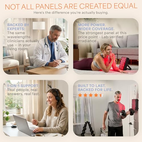 Image of Lifepro Red Light Therapy for Body Panel - 90 & 120 Dual Chip LEDs - 660nm & 850nm Near Infrared Full Body Red Light Therapy Panel - for General Wellness & Comfort - Includes Hanging Kit and Eyewear