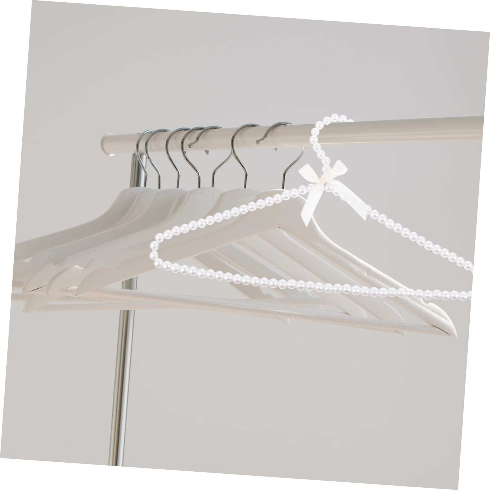 HOMOCONO 2pcs Pearl Hanger Hangers for Jeans Trousers Hangers Skirts Hanger Clothes Hangers Hangers Pant Hanger Clothes Shop Hangers Jeans Hanger Dry Wet Plastic White