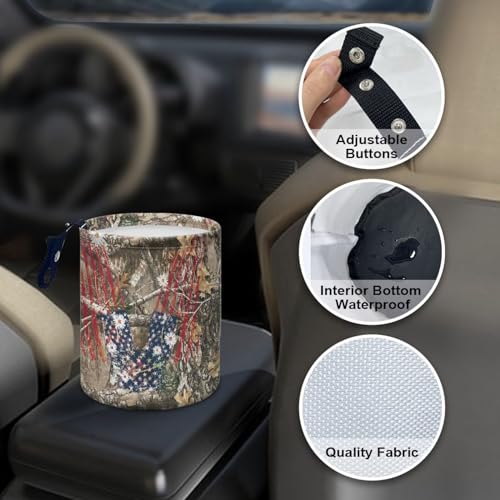 Image of Camo Car Trash Bin Folding Vehicle Garbage Small Mini Can Travel Garbage Organizer Bag Accessories