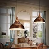 Industrial Ceiling Pendant Light Shades - Retro Style Curvy Dome Shaped lamp Shades Metal Easy fit Ceiling Pendant Light Shades for Light fixtures (Brushed Copper) - Image 7
