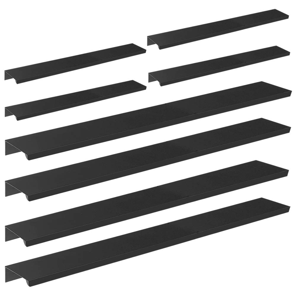 Yoohey 8PCS Black Mount Finger Pull, 300mm/11.8" Aluminum Home Kitchen