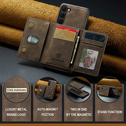 Funda Samsung S22 de piel antirrobo con tarjetero extraíble color caqui 6
