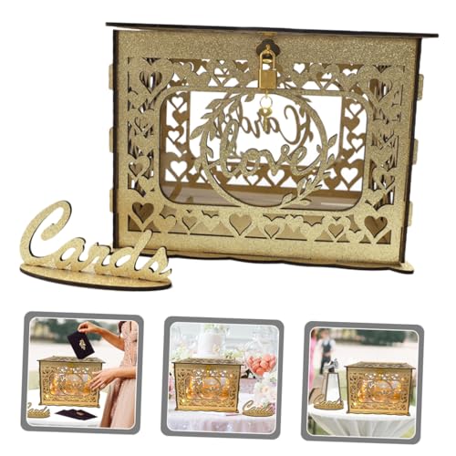 Caja de madera para tarjetas de boda evite pérdidas de sobres de invitados 4