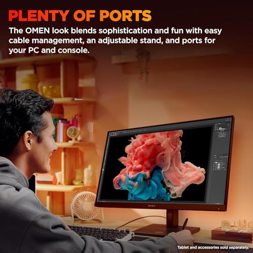 Image of HP OMEN 27 Inch QHD (2560 x 1440) Gaming Monitor, 180Hz Refresh Rate, 1ms Response Time, AMD FreeSync, IPS Eye Comfort Display, Eye Comfort Display, Low Blue Light, OMEN 27q G2