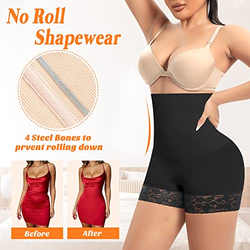 Image of Womens Slip Shorts for Under Dress Seamless Shapewear Boyshorts Tummy Control Panties Shaping Shorts