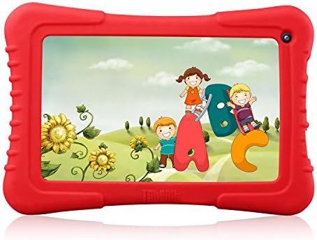 Dragon Touch 7-Inch. Quad Core Android Kids Tablet, IPS Display with Wifi and Camera and Games, HD Kids Edition, Zoodles Pre-Installed - Red Silicone