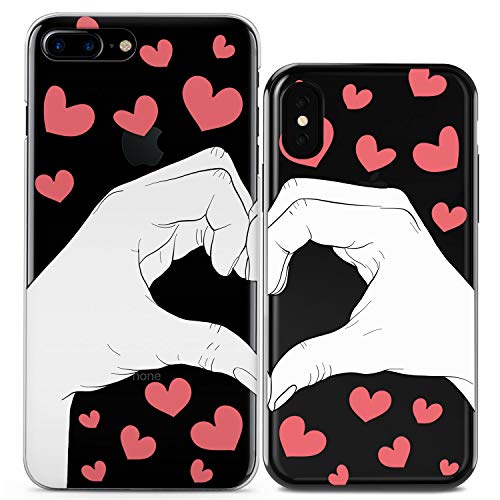 Lex Altern Couple Cases For Iphone 14 13 Pro Max 12 Mini 11 Xs 6S 8 7 Xr Cover Cute Korean Red Relationship Girlfriend Pattern Protective Heart Hands Matching Silicone Lightweight Print Love #TOP1