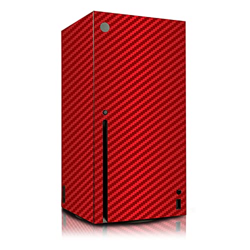 Skin vinyle carbone rouge pour console de jeux protection anti-rayures premium