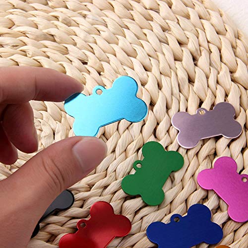 Knochenförmige Erkennungsmarke, 10 Stück Hundemarke Adressanhänger,Hundeknochenanhänger für Hunde und Katzen Haustier-Erkennungsmarke (38 mm)