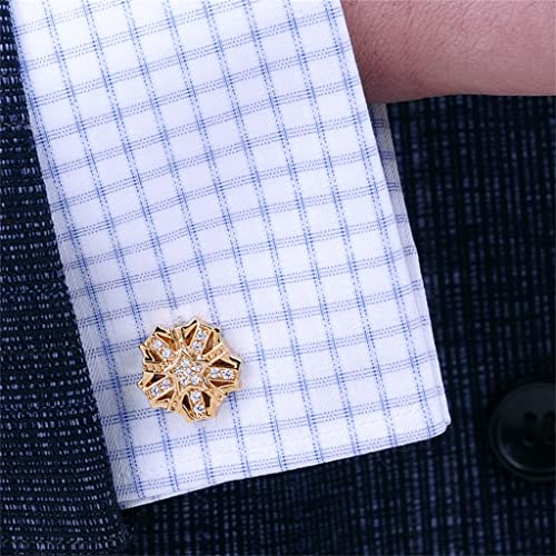 DFGHJK Shirts heren manchetknopen Gold Shine Cufflinks Knoppen Bruiloft Gast Shirts manchetaccessoires (Color : A, Size : 17 * 17mm) - Image 4