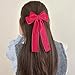 2pcs Hot Pink Velvet Hair Bows Hair Ribbon Clips 5.5