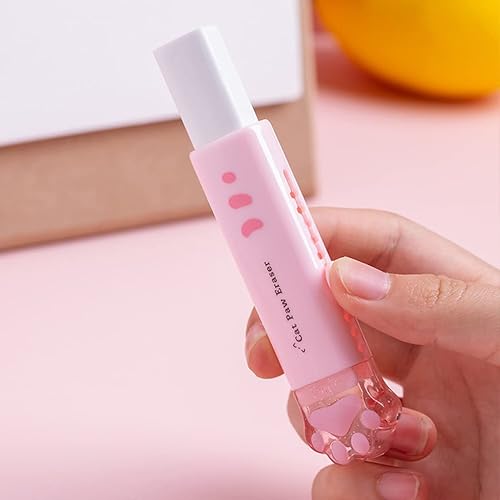 Miniatura 7 de Cinta de corrección de dibujos animados, lindos borradores en forma de gato, doble punta, corrección de borrados lindos para niños y estudiantes de