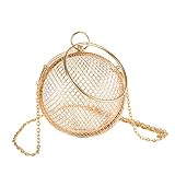 Molshine Metal Hollow Round Evening Handbag, Spherical Mesh Crossbody Bags, Classic Shoulder Bag,...