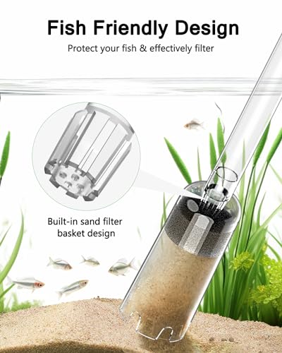 Image of AQQA Aquarium Gravel Cleaner, 4-in-1 Upgrade Suction Power Manual Fish Tank Gravel Vacuum Cleaner Tools for Aquarium Water Changer with Water Flow Adjustment Use for Fish Tank Cleaning Gravel Sand