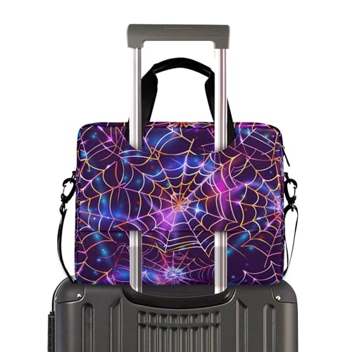 Bolso maletín morado para laptop con araña Halloween miniatura 3