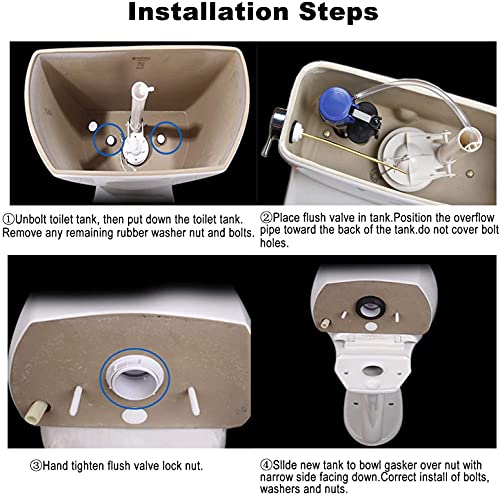 3-Inch Toilet Flush Valve Replacement Saving Toilet Repair Kit With Gasket And Bolts Compatible With American Standard 738921-100.0070A Two-Piece Toilet #TOP4