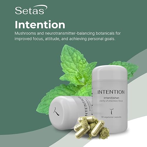 Miniatura 3 de INTENTION Suplemento botánico y de hongos de Setas  Chaga y Cordyceps orgánicos, rodiola y jengibre para apoyar la función cognitiva, el enfoque