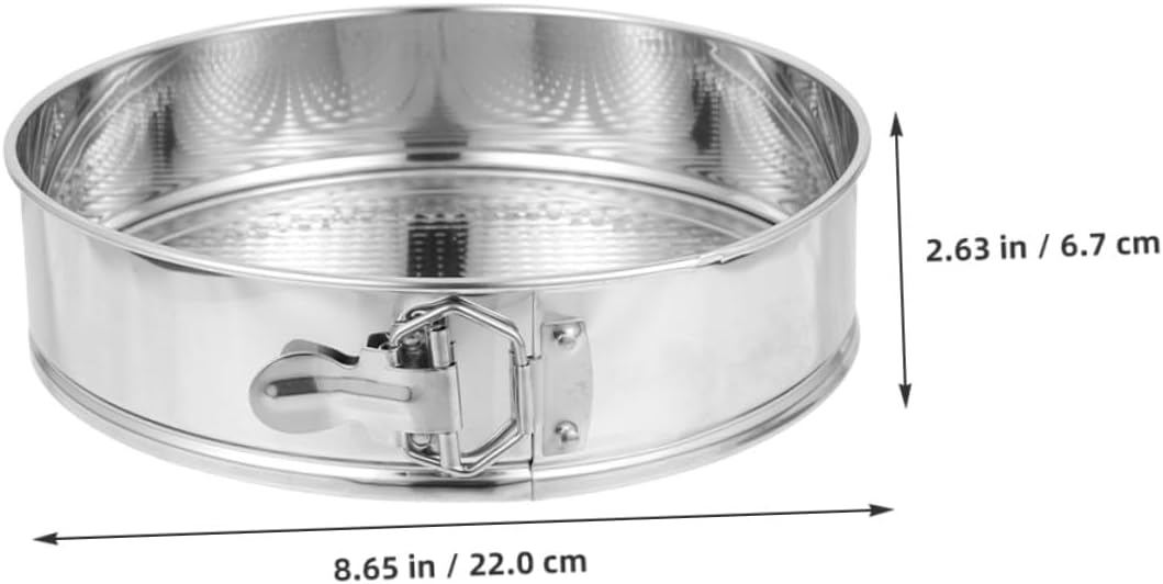 Springform Cake Pan 9-inch Stainless Steel Removable Bottom Springform Baking Mold for Cheesecake and Brownies Featuring Reliable Lock, Sturdy 304 Food-grade Steel for Home Baking
