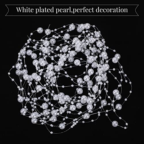 15 Pcs Glass Cylinder Vase Clear Multiple Size 3 Set Of Vases For Centerpieces 6 White Floating Candles 5 Pcs Faux Pearls String 1Pcs Water Vase Filler Gel Beads For Wedding Home Decor (White) #TOP1