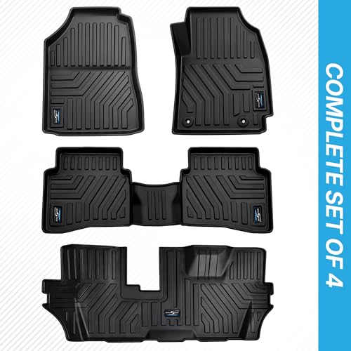 Image of KINGSWAY Accessories Custom-Fit TPE 5D Car Floor Mats Only Compatible with Maruti Suzuki Ertiga | Year 2018 to 2022 | Set of 4 Pcs | All Weather Anti Slip Foot Mat | Black | 2 Years Warranty