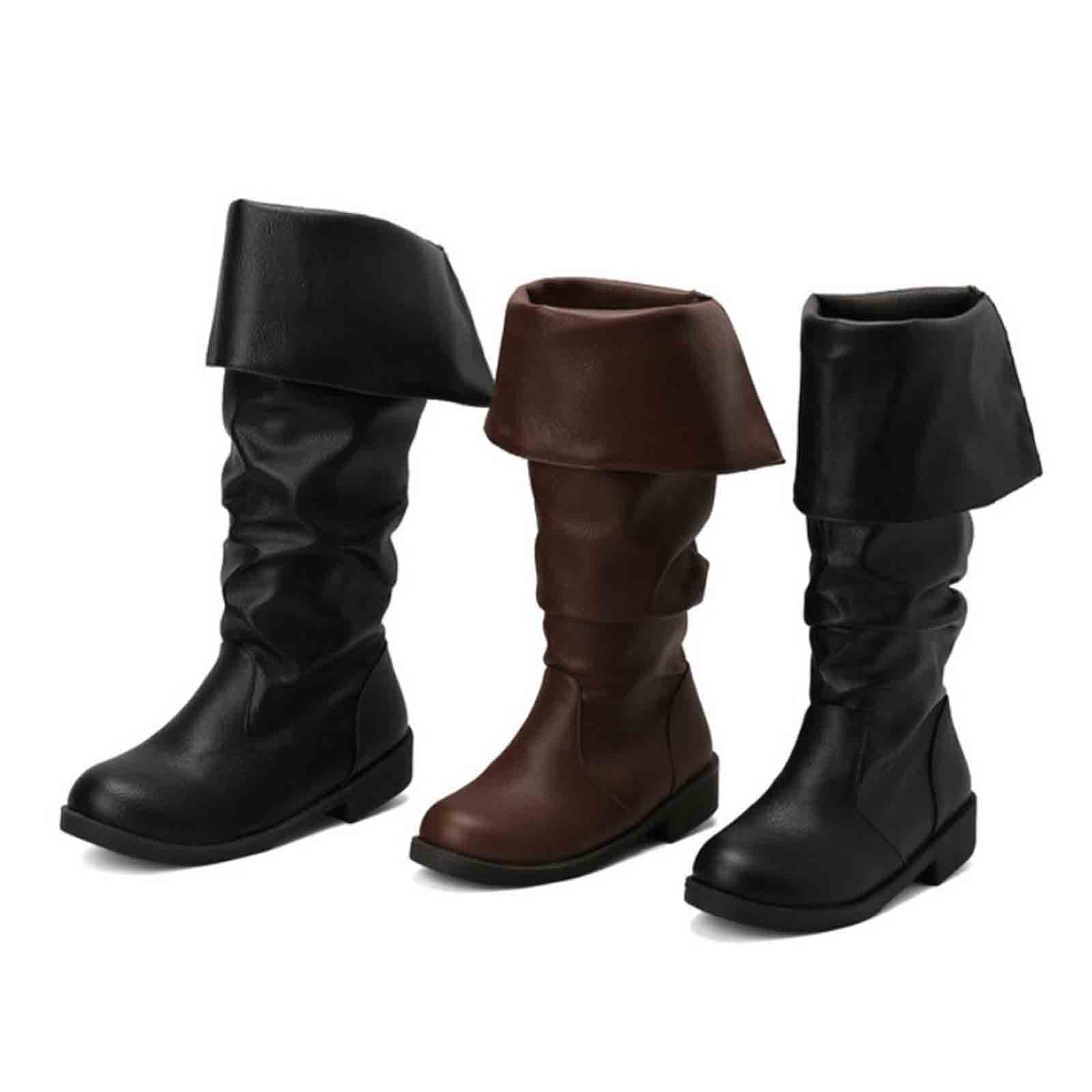 Generisch Stivali invernali da donna, invernali, da donna, in due pezzi, da cowboy Windpleated Mid Boots