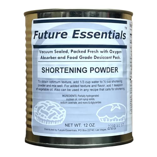 Future Essentials Shortening Powder – Shelf-Stable Shortening for Baking & Frying – Cooking Fat for Emergency & Daily Use – Long Shelf Life & Made in the USA – 12 oz, 2.5 Can